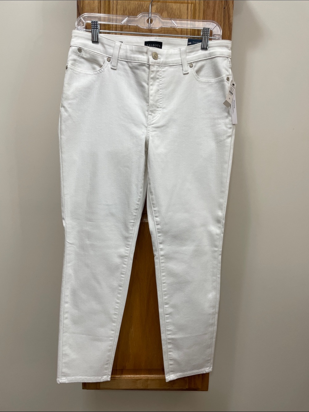 Talbots White Ankle-Length Straight Jeans Size 8 Petite NWT